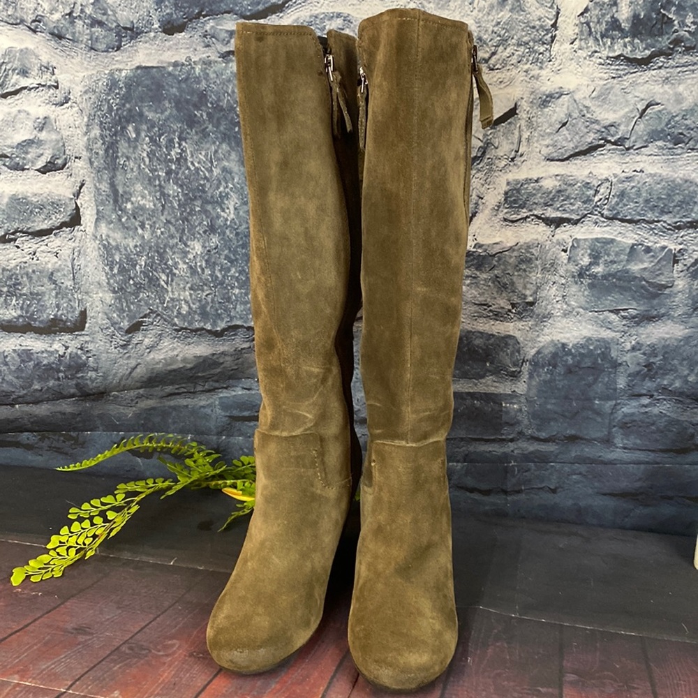 Franco Sarto Suede Wedge Heeled Knee High Boots
